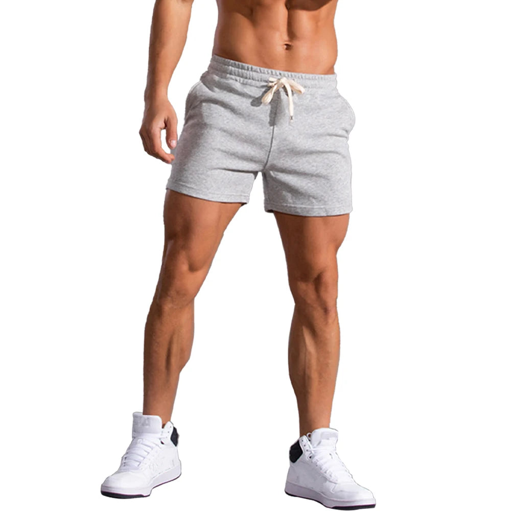 Men's Shorts Summer Causal Breathable Drawstring Short Pants Solid Color  Boardshorts Joggers Sports Trunks Men Resort Shorts