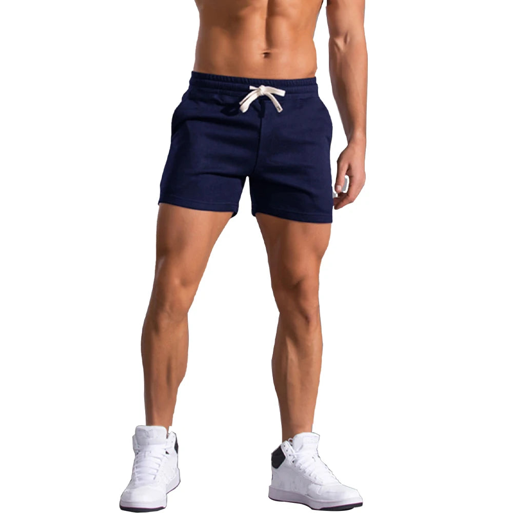 Men's Shorts Summer Causal Breathable Drawstring Short Pants Solid Color  Boardshorts Joggers Sports Trunks Men Resort Shorts