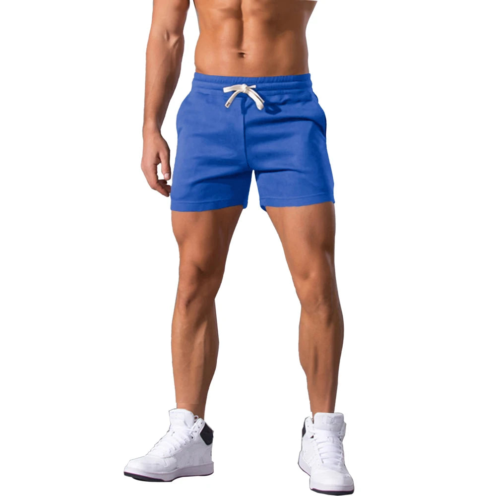 Men's Shorts Summer Causal Breathable Drawstring Short Pants Solid Color  Boardshorts Joggers Sports Trunks Men Resort Shorts